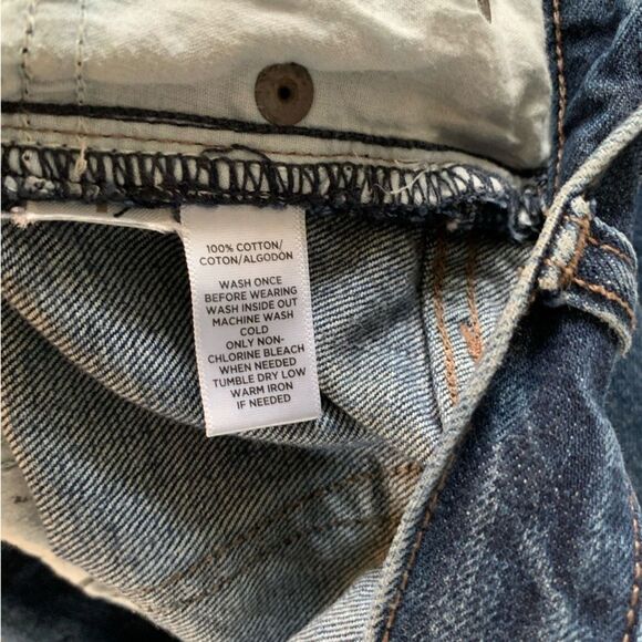 Boyfriend Jeans Size 27 4 LOFT Dark Wash Blue Denim Pants Button Fly 100% Cotton - Picture 8 of 8